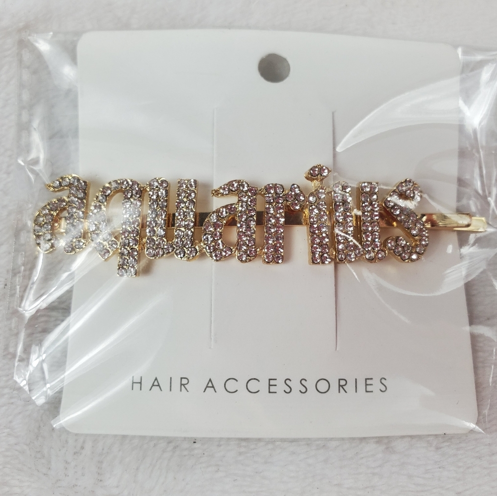 Zodiac Hair Pin Rhinestones Paved Constellation